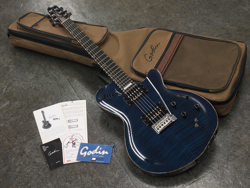 Godin LGXT エレキギター ブルー ギグバッグ付き ピエゾ出音不良あり