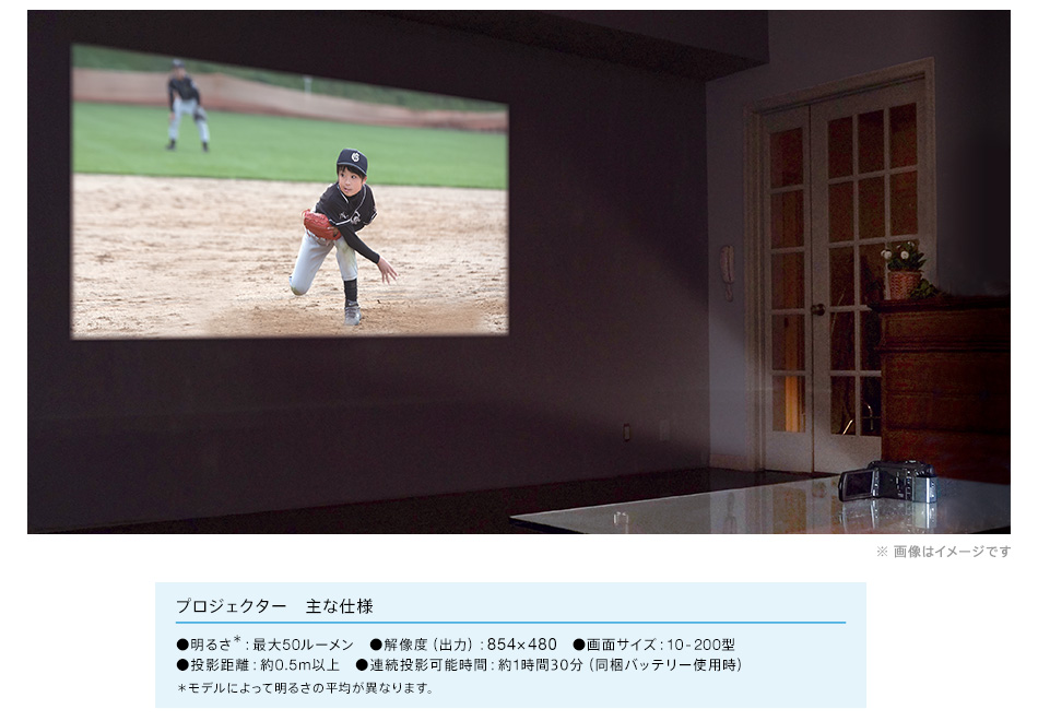 HDR-PJ800 特長 : プロジェクター機能 | デジタルビデオカメラ