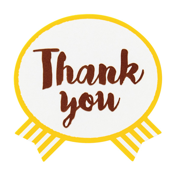 気持ちシールリボン・Thank you 1枚