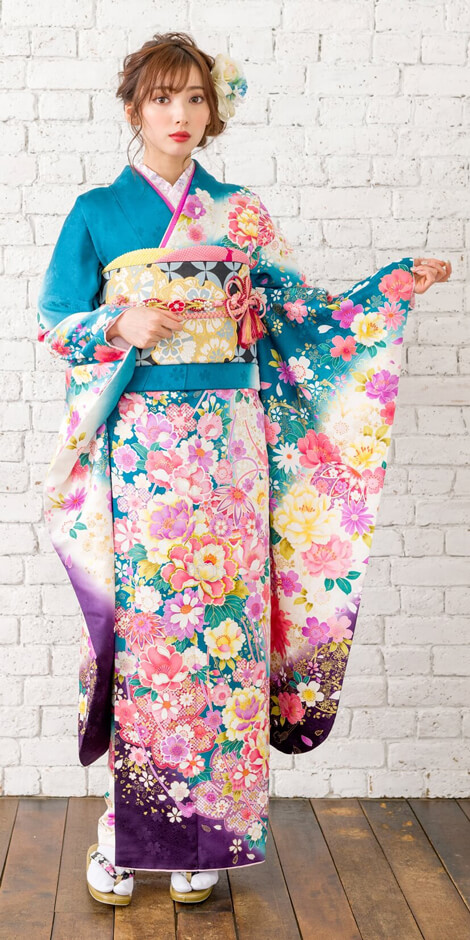 ピンク地蝶に菊[FS0415] | 成人式振袖レンタル京都さがの館