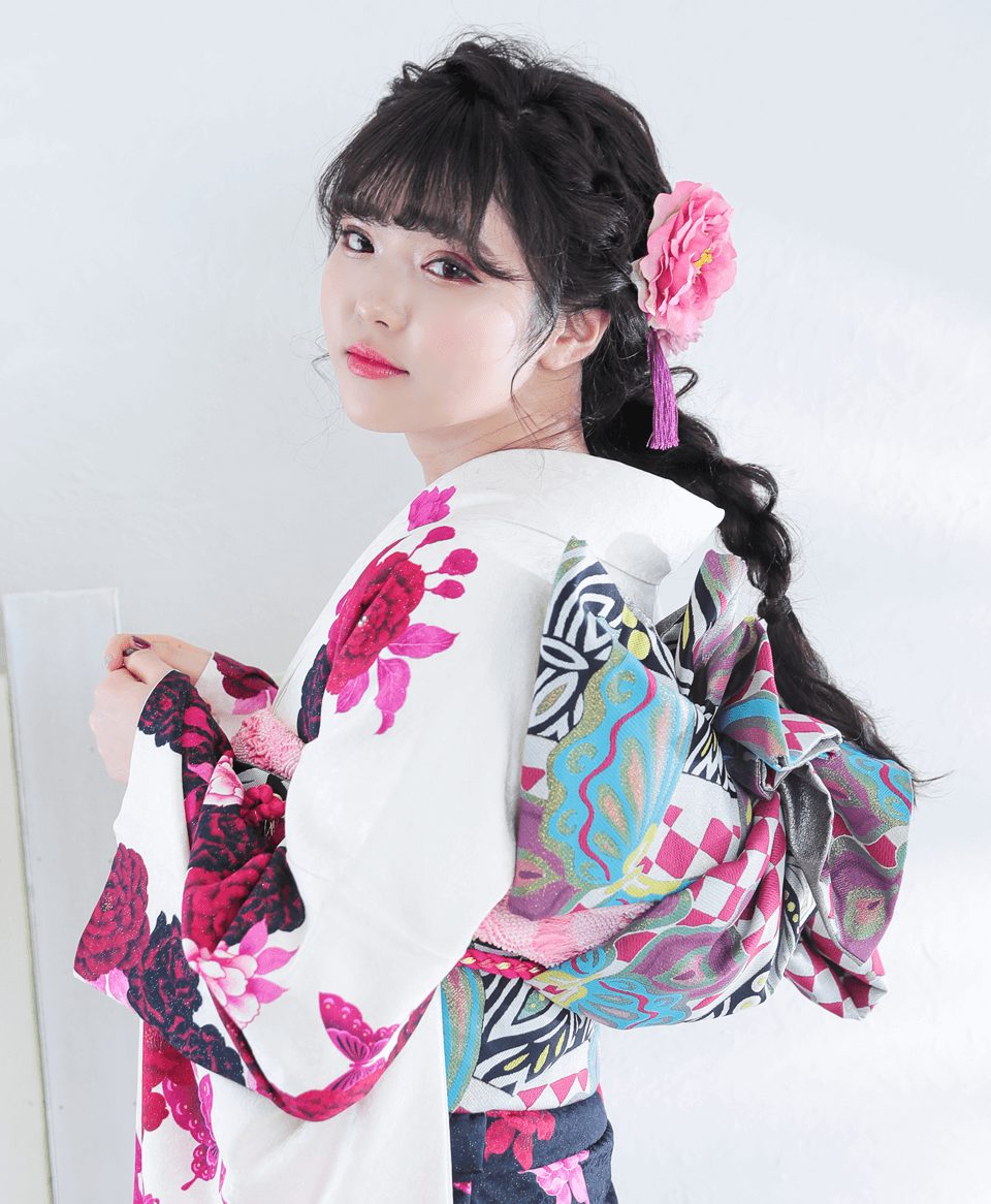 白黒蝶に洋花[FS0265] | 成人式振袖レンタル京都さがの館