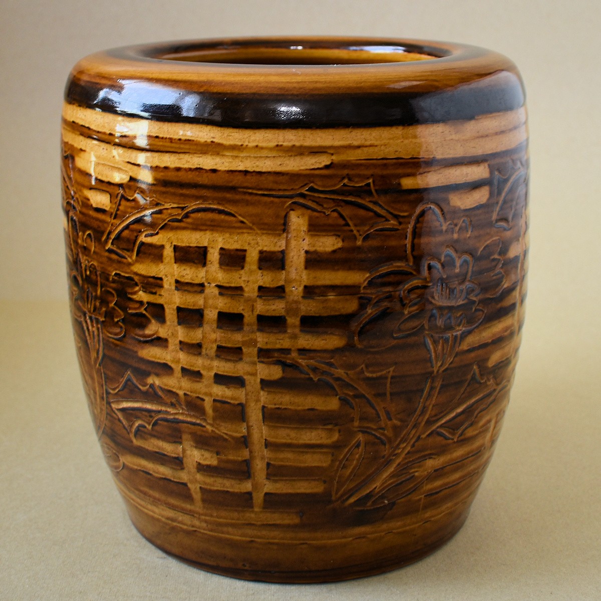 火鉢と炭道具の販売 骨董 斎明堂 / 絵付火鉢（小型）