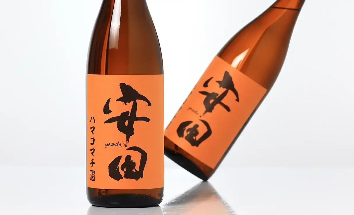 焼酎 漢字ロゴ オレンジラベル 安田ハマコマチ 焼酎 漢字ロゴ オレンジ