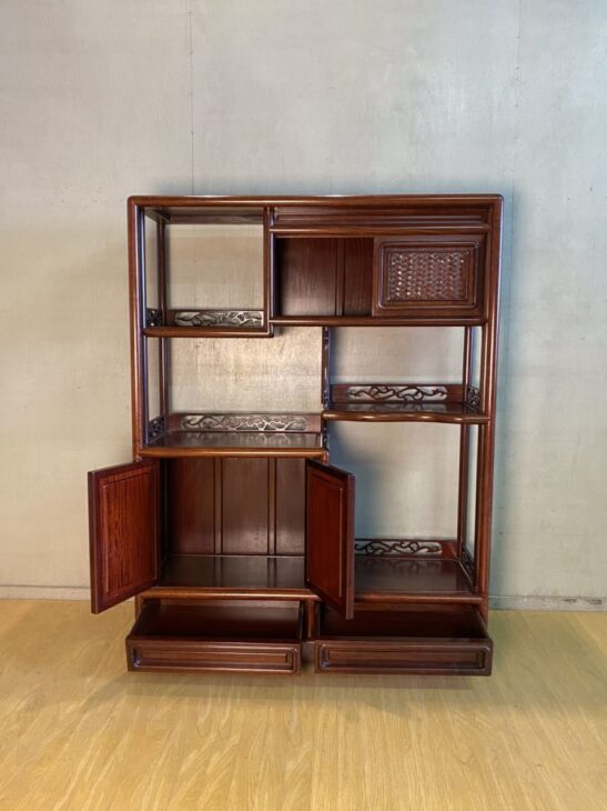 K186 唐木家具 彫刻 茶棚 アンティーク 【公式通販】