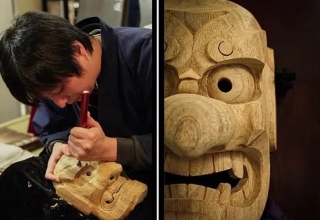 面めん備中神楽面聖祐作大国主命木製無形文化財舞踊大衆演劇