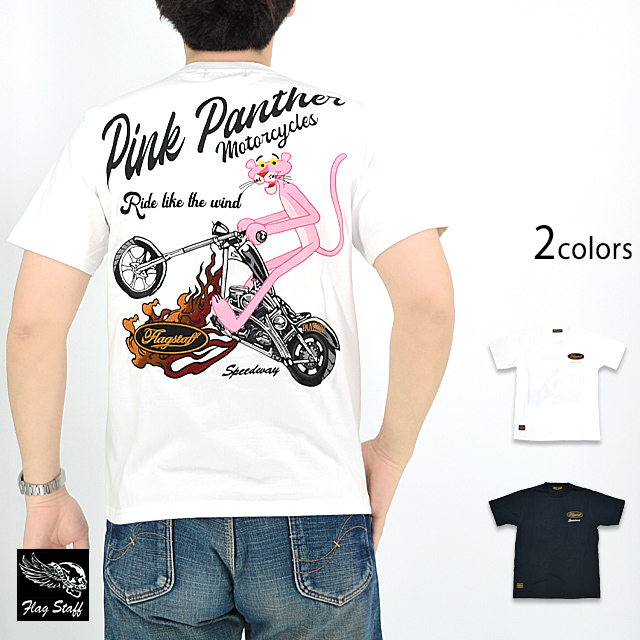 ピンクパンサー×フラッグスタッフ 半袖Tシャツ Flagstaff 432041 刺繍