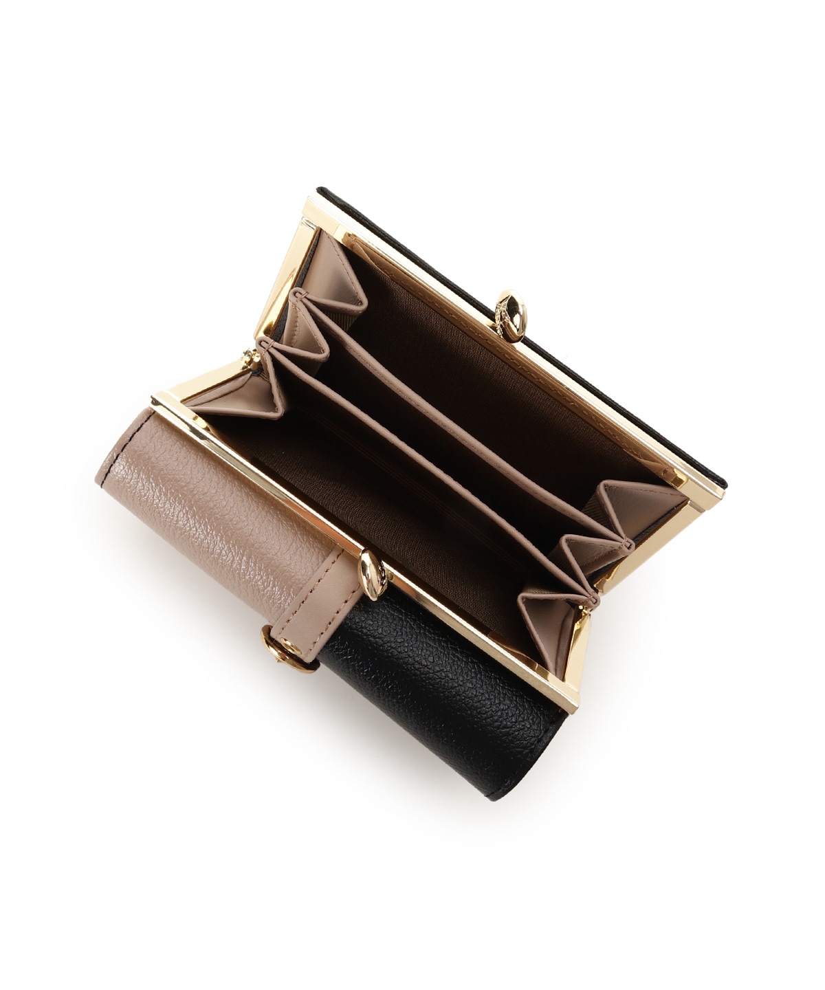 バイカラーフロントベルト 口金折財布(FREE ブラック): Samantha