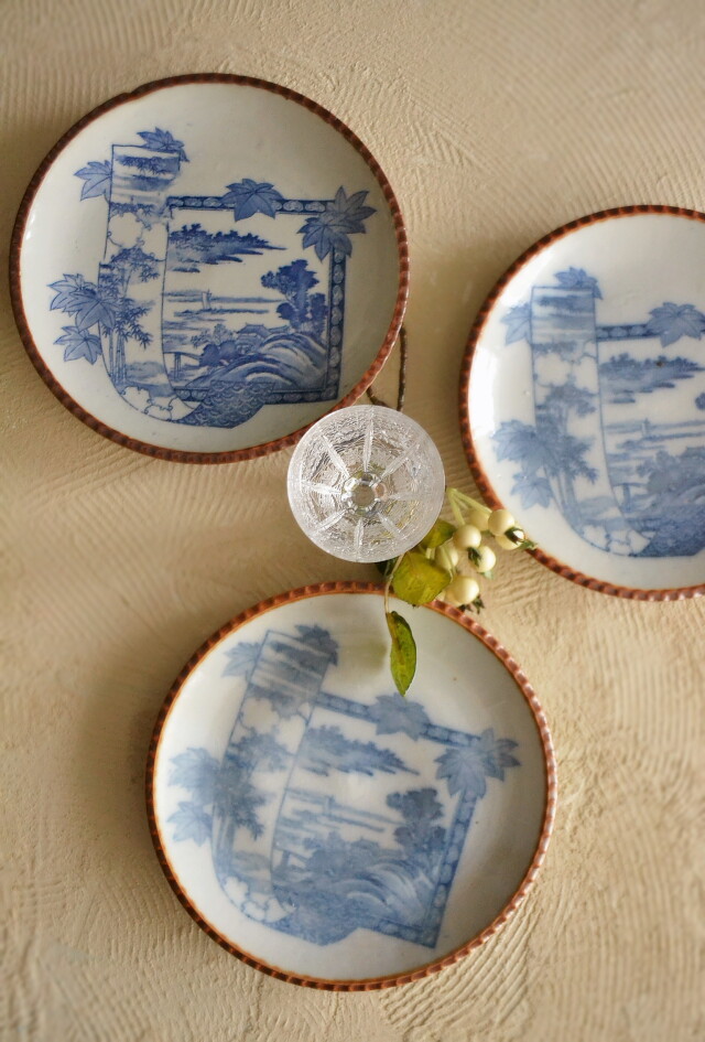 染付 盛出皿20客セット 木箱付き 染付 盛出皿20客セット 木箱付き 染付