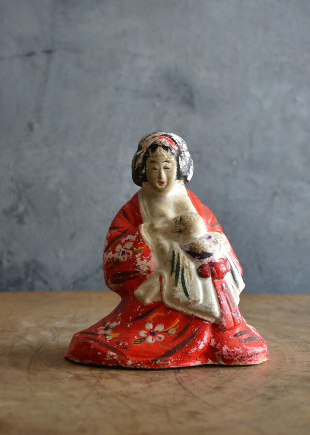 土人形 力士 土俵入り 郷土人形 民芸 古道具 アンティーク 土人形 力士