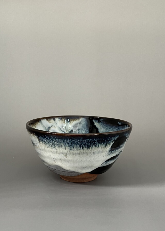 抹茶茶碗 伊東桂楽 八ツ橋の絵 共箱、共布有り 高級 古美術 骨董