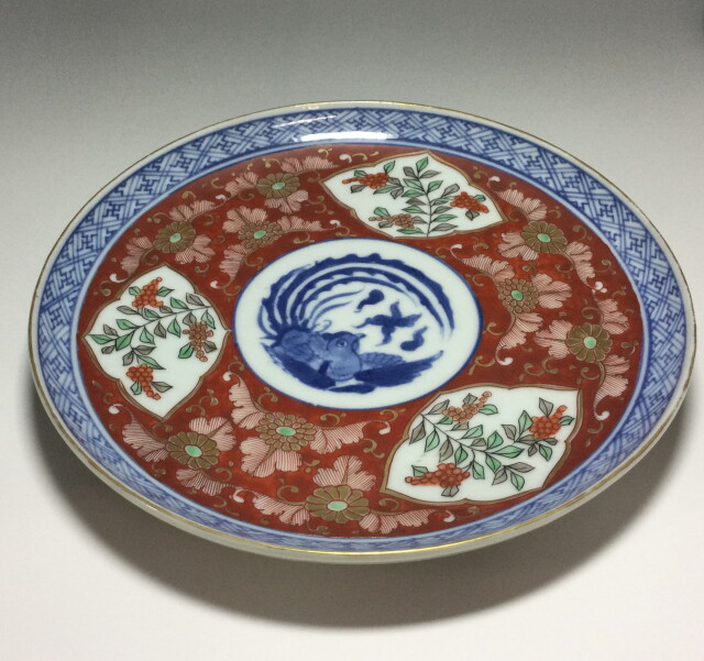 古伊万里 七寸皿 ② 色絵 青磁 菊文様 江戸期 古伊万里 七寸皿 ② 色絵