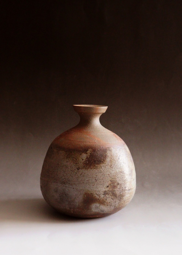 茶道具 備前焼 古備前 銅金具 掛花生 時代箱 V R8654 茶道具 備前焼 古