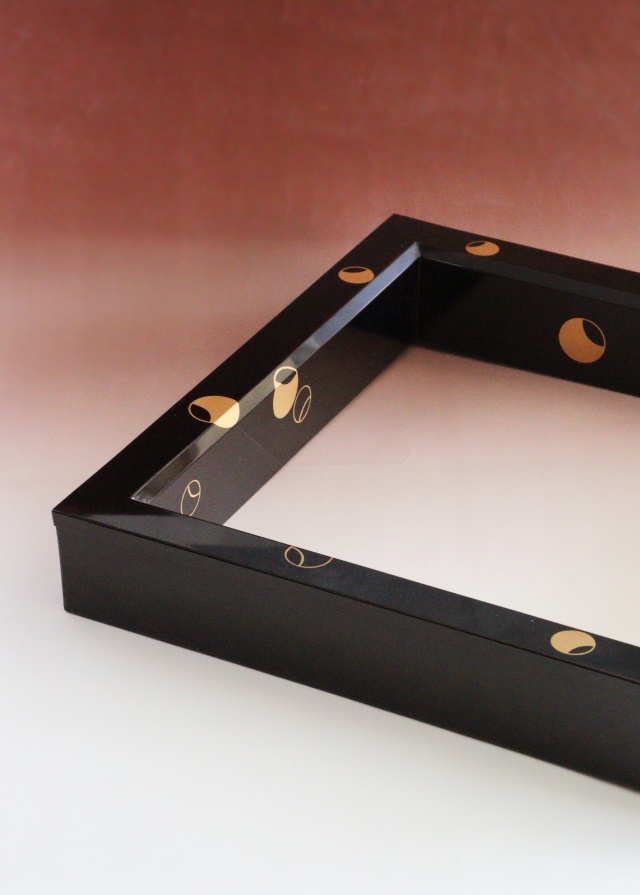 壷々蒔絵炉縁 塗師平安胡春作 蒔絵 茶道具 炉