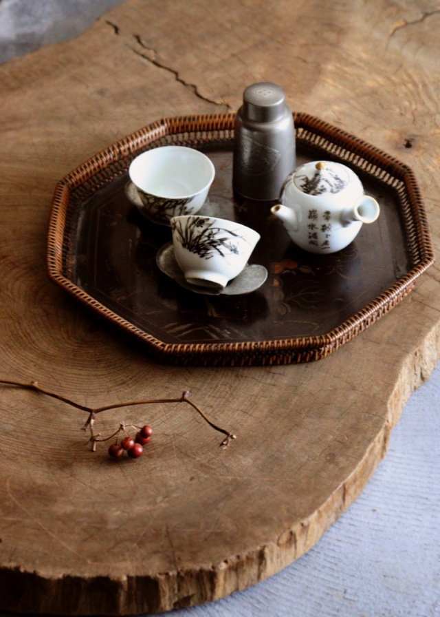 お盆 古道具 くりぬき 煎茶盆 タバコ盆 お盆 古道具 くりぬき 煎茶盆