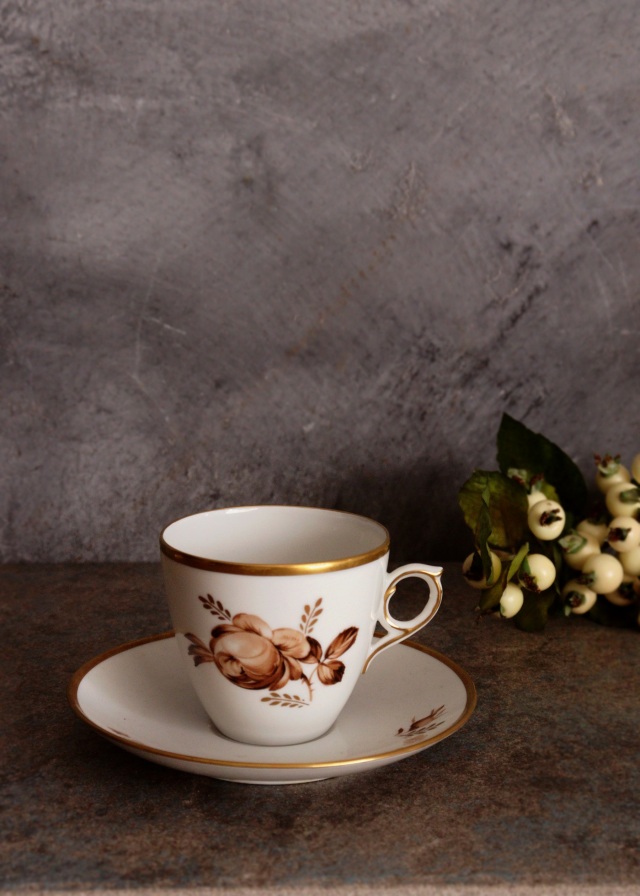 ロイヤルコペンハーゲン ブラウンローズカップ＆ソーサー デミタス