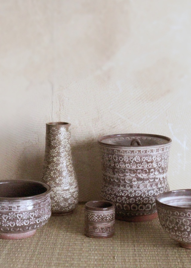 茶道具 御本三島 水指 森里陶楽造