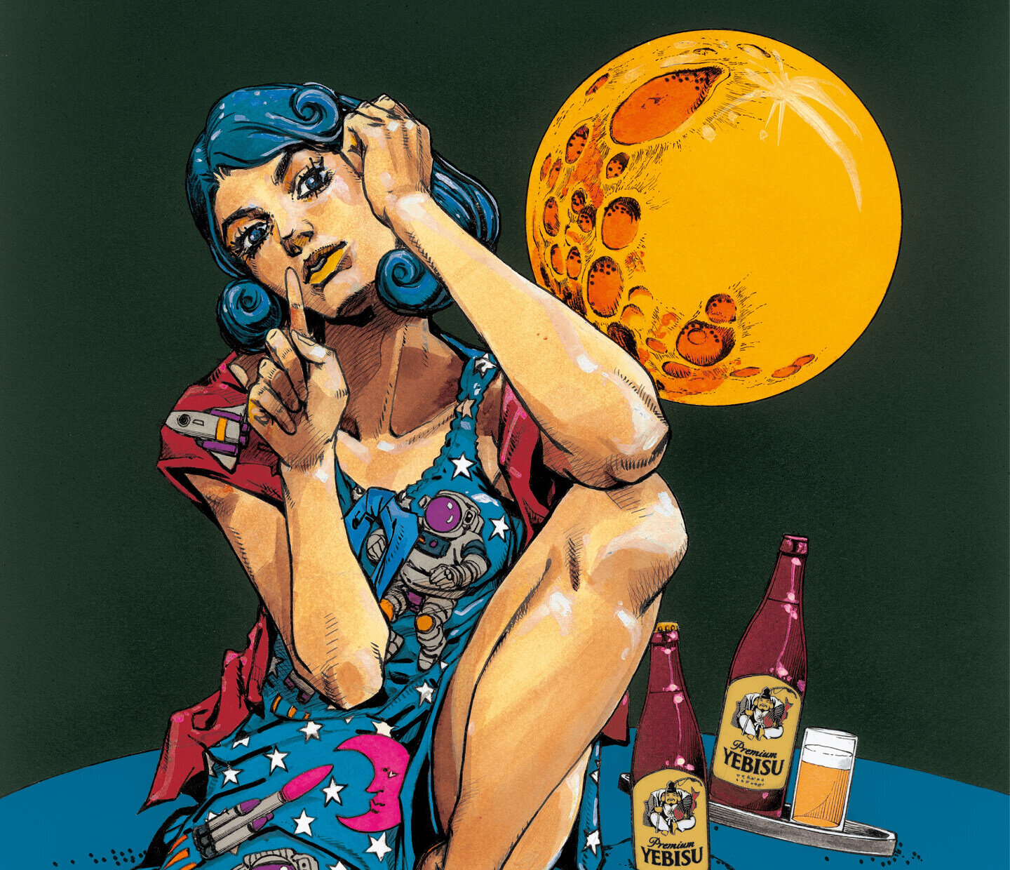 エビスビール B2ポスター 4枚セット 荒木飛呂彦 JOJO エビスビール B2