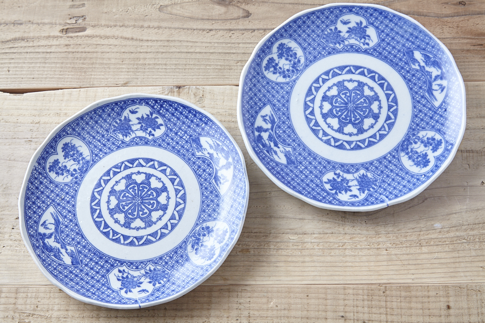 サラツギ｜アンティーク染付平皿 2枚組