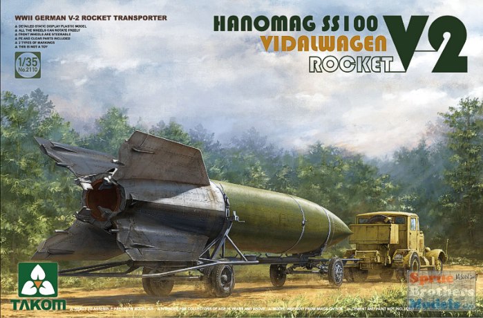 TAK02110 1:35 Takom WW2 German V-2 Rocket Transporter Hanomag