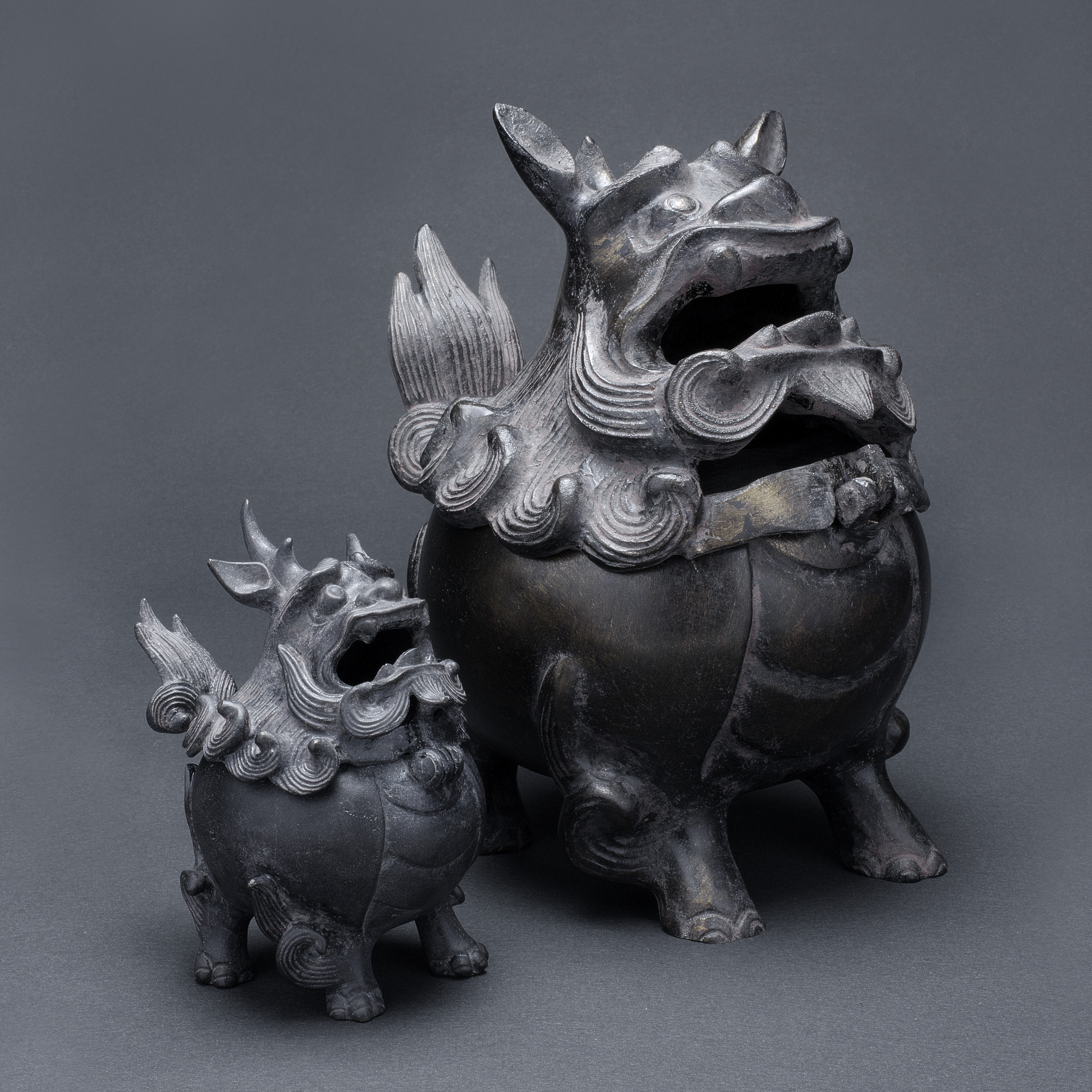 香炉高岡銅器唐獅子