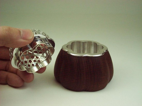 本薩摩 極上 香炉 純銀ぼや蓋 送料込み250708 本薩摩 極上 香炉 純銀