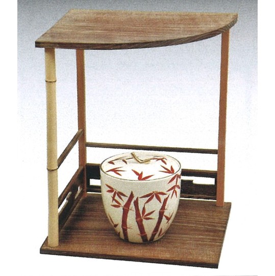 母」 指物師 善斎 五雲 絵 夕紅葉図 茶棚 煎茶棚 仕舞い箱 茶道具（あ