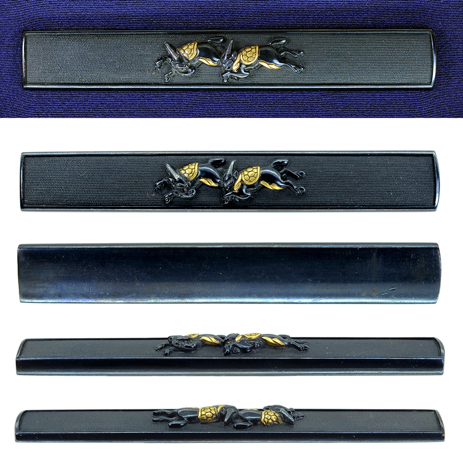 小柄鼠に羽根箒図加賀後藤