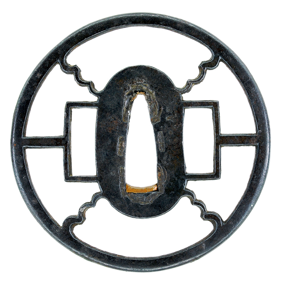 刀鍔（46） 刀鍔（46） Edo period antique Kabuto & Gunpai Zu Tsuba