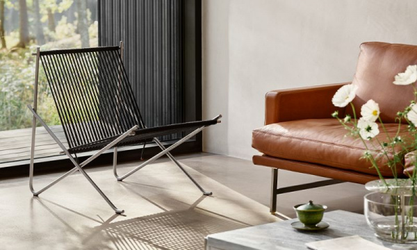 PK4 麻ひも ブラック / サテン仕上げFRITZ HANSEN（フリッツ・ハンセン