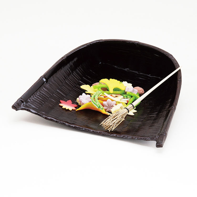 茶道具 菓子器（かしき） 箕菓子器 一閑塗 箒付 ※画像はイメージです