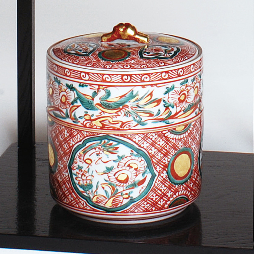 茶道具 水指（水差・みずさし） 水指 呉須 赤絵 高野昭阿弥