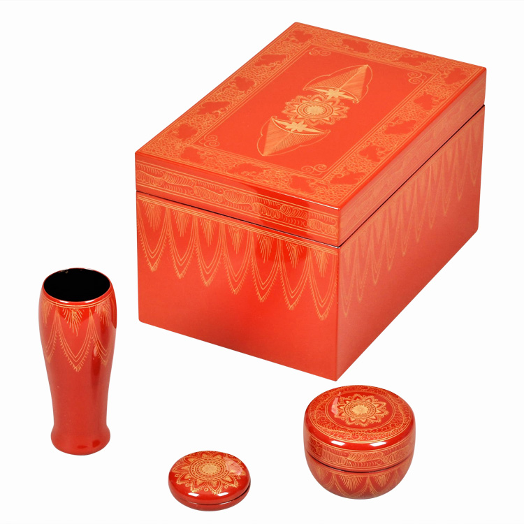 キンマ 茶箱 利休茶箱 茶道具 3点セット キンマ彫 棗 香合 茶筌筒