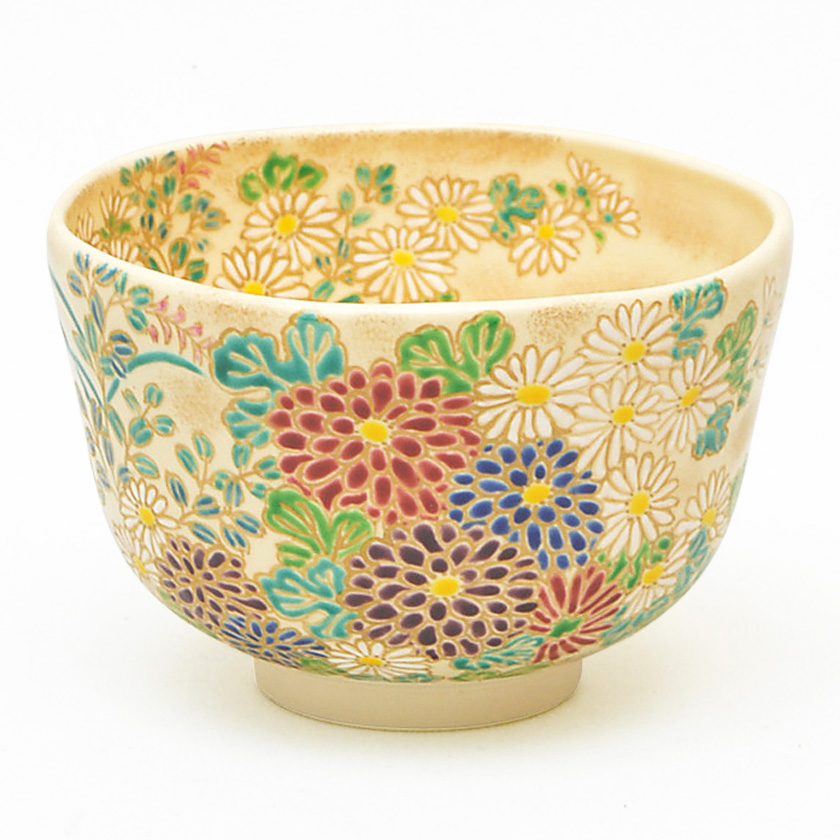 茶道具 抹茶茶碗（まっちゃちゃわん） 茶碗 色絵 菊 加藤 永起 | 千年