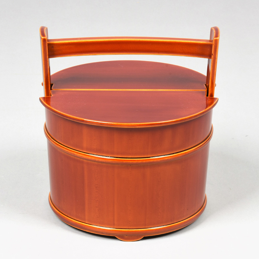 ほぼ未使用 茶道具 飛騨高山 春慶塗 手桶水指（水差・みずさし）天然