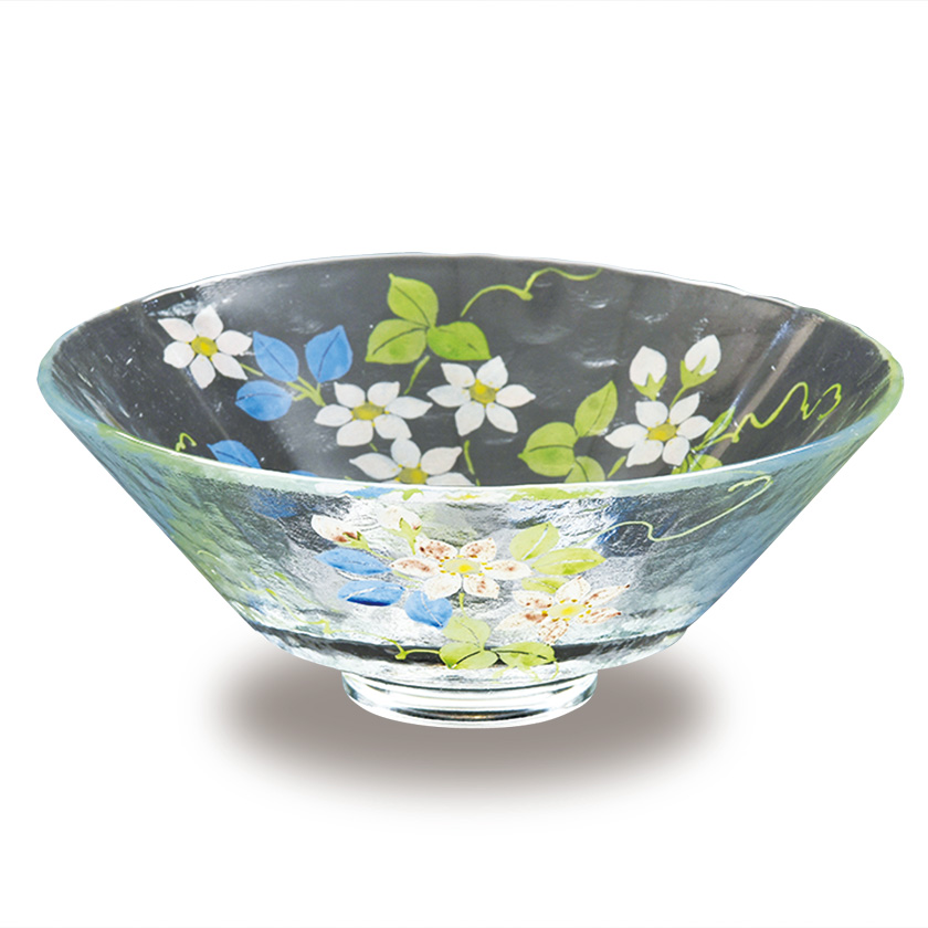 茶盌〉山下璃風 義山 忘草 茶器 ガラス工芸 抹茶茶碗 茶わん 茶道具