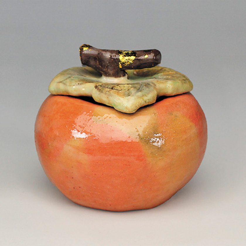 大磯名家出物時代美品12代柿右衛門鑑定済み柿香合 茶道具 香道具