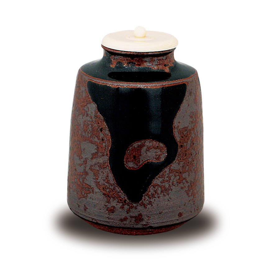 茶道具 茶入（ちゃいれ） 茶入 中興名物 瀬戸金華山窯 広沢写 仕覆