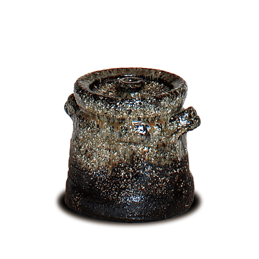 茶道具萩焼き時代物水差し R854 水指 『萩焼』『高見世清光造』『耳付