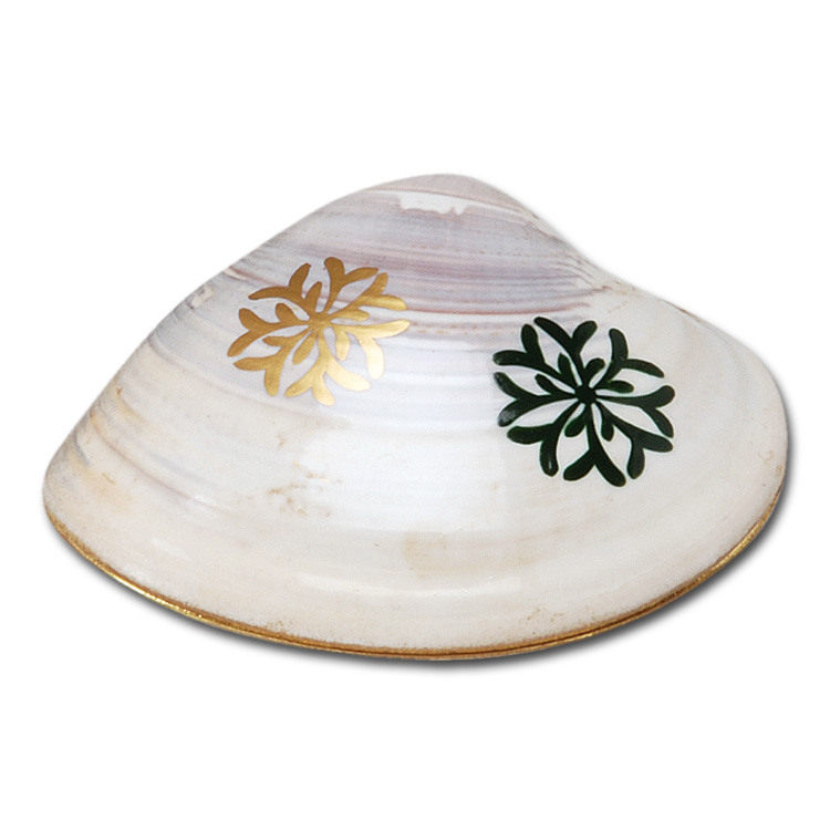 茶道具 香合（こうごう） 蛤香合 海松絵 淡々斎好写 中村湖彩