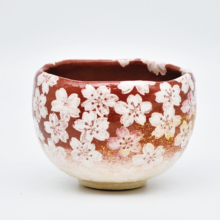 茶道具 抹茶茶碗（まっちゃちゃわん） 茶碗 紅桜尽し 吉村 楽入 | 千年