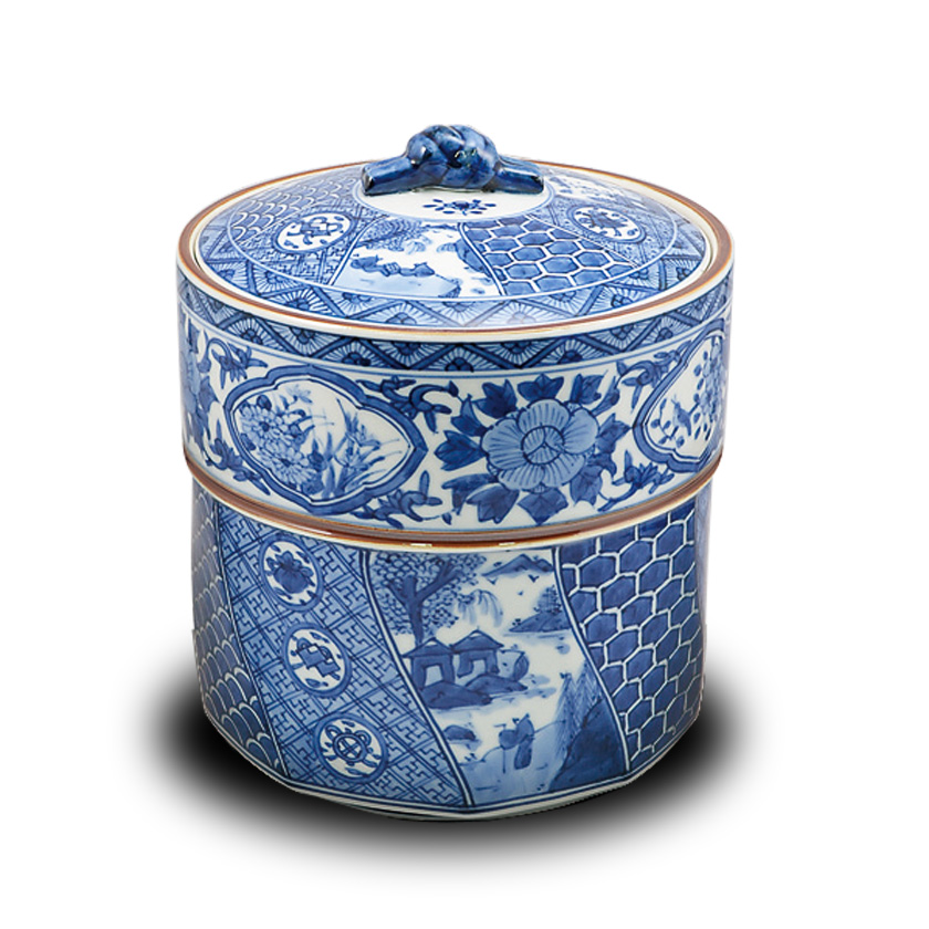 茶道具 水指（水差・みずさし） 染付祥瑞腰捻 水指 高野 昭阿弥 | 千年