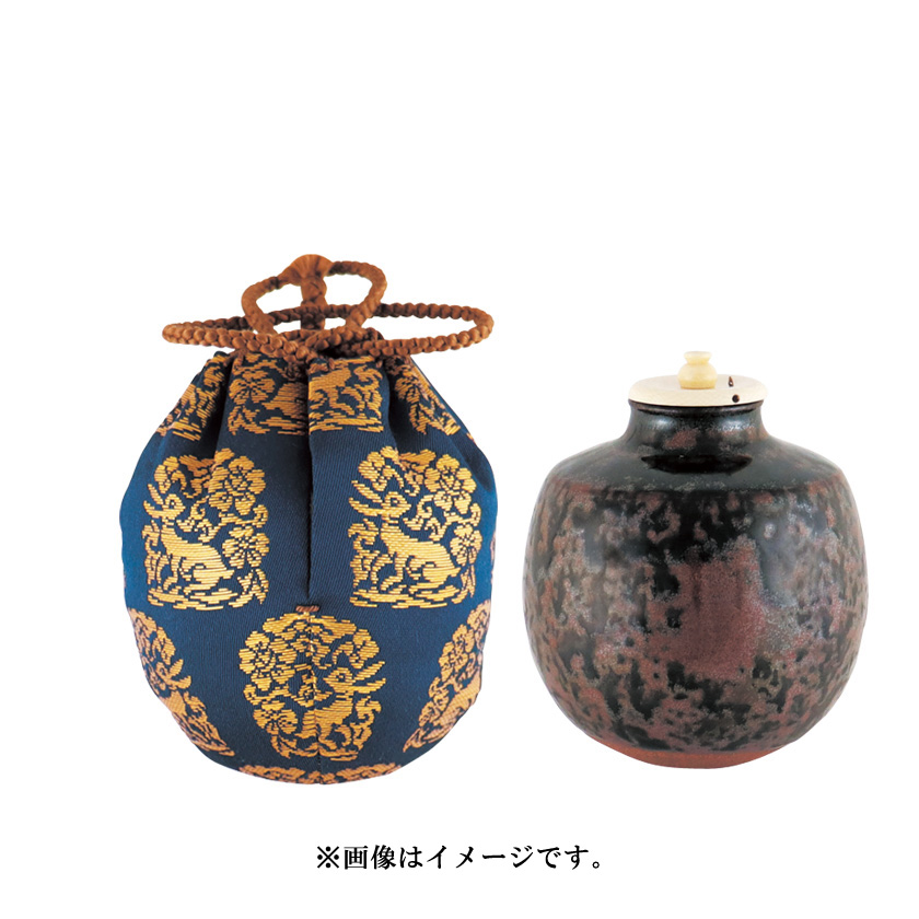 茶入れ□文琳型 糸切り高台 仕覆 桐共箱付 茶壷 お茶道具 骨董品 上物