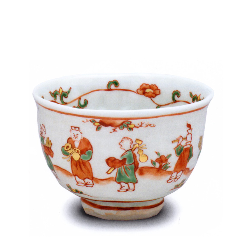 茶道具 抹茶茶碗（まっちゃちゃわん） 赤絵 八仙人（干支盃付） 茶碗