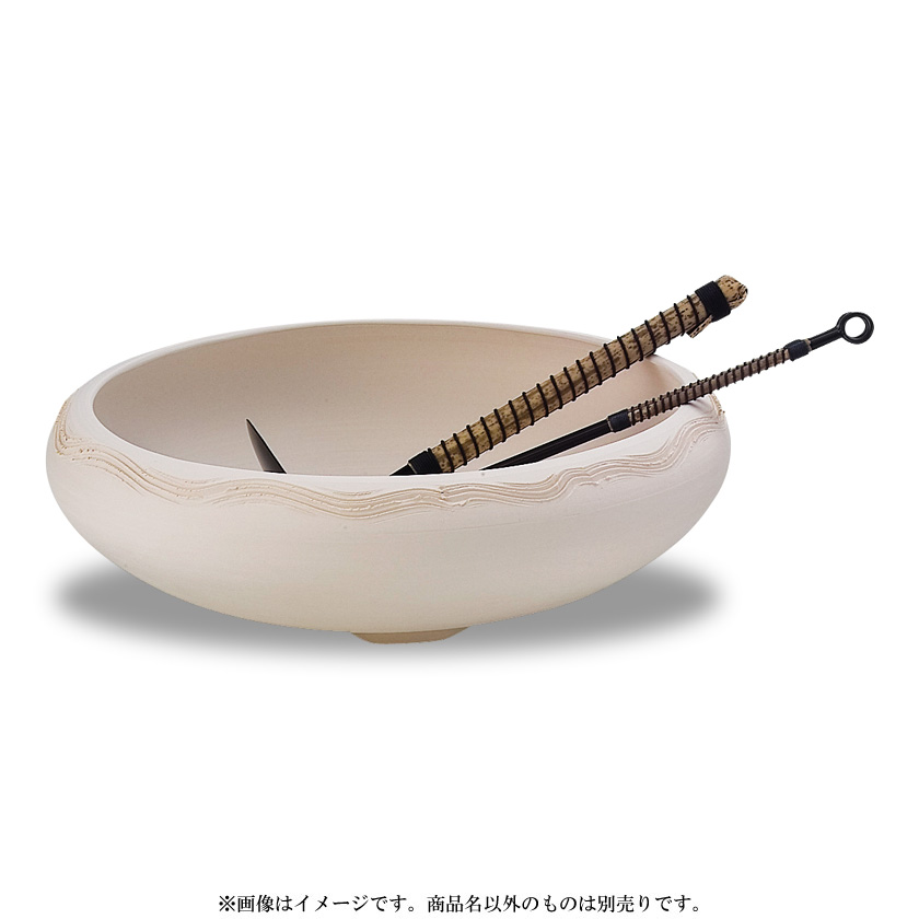 茶道具 灰器（はいき） 巴半田焙烙 白 (素焼) 太仙窯 ※画像はイメージ