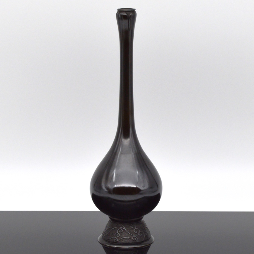 茶道具 花入（はないれ） 利休所持 唐銅花入 銘「鶴一声」写 金谷 浄雲