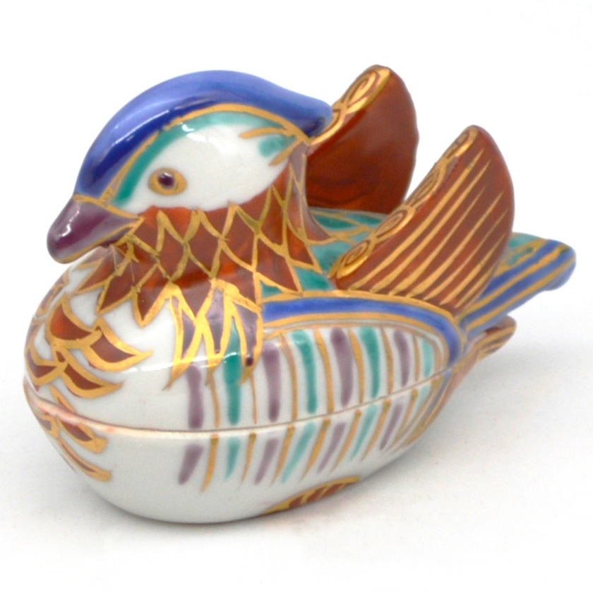 茶道具 香合（こうごう） 香合 色絵 鴛鴦（おしどり） 高野 昭阿弥