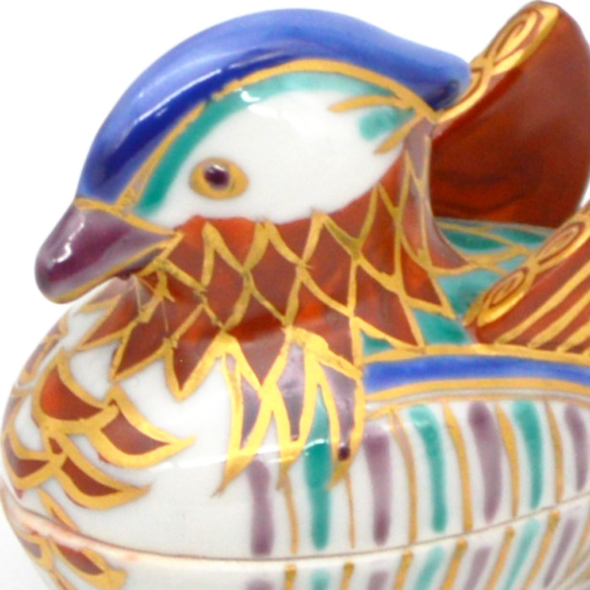 茶道具 香合（こうごう） 香合 色絵 鴛鴦（おしどり） 高野 昭阿弥