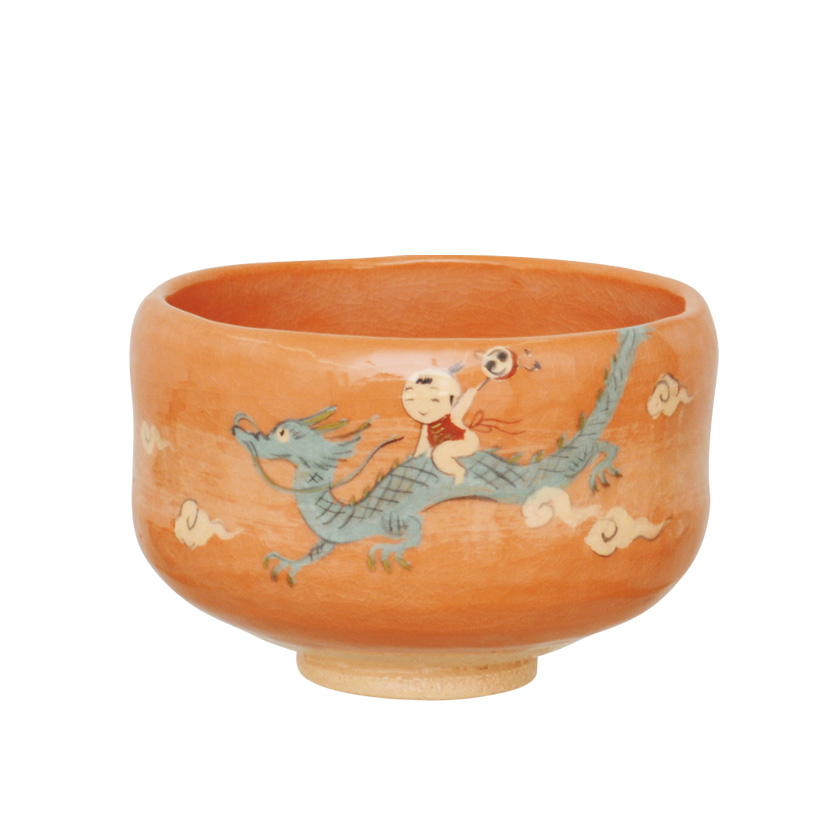 茶道具 楽茶碗（らくちゃわん） 茶碗 赤楽 竜の子太郎 桂窯 干支 辰