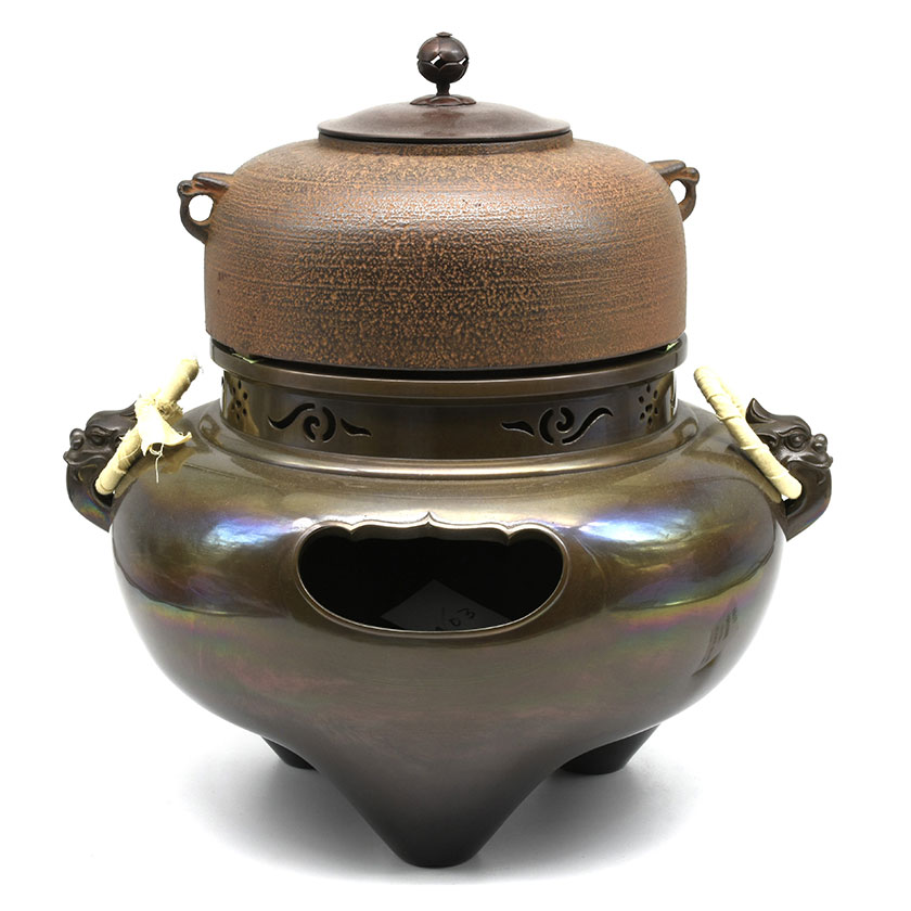 F422b唐銅、面取風炉、電熱式、うち6番 F422b唐銅、面取風炉、電熱式