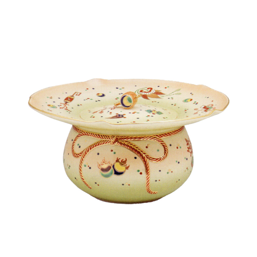 S402 水指 『染付 山水芋頭形』『加藤郷山造』 共箱 茶道具 S402